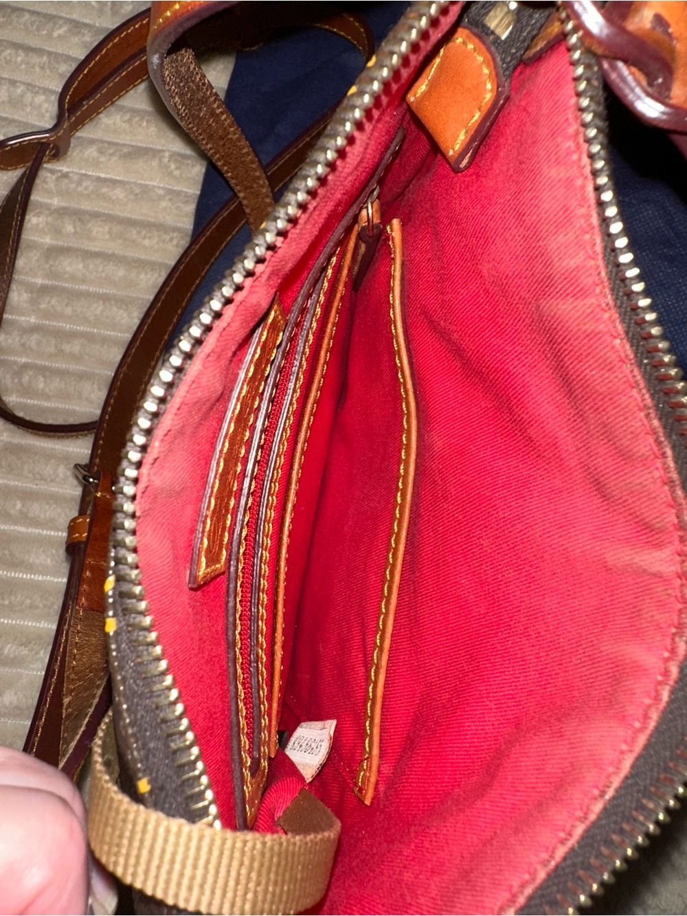 Dooney & Bourke Brown and Tan Monogram Crossbody - Picture 6 of 8